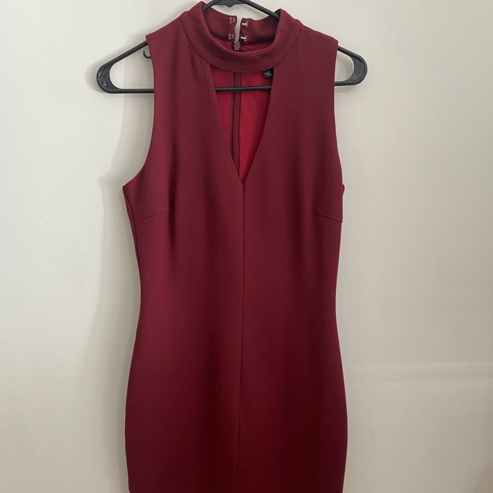 Maroon Adeline Rae halter dress, excellent condition